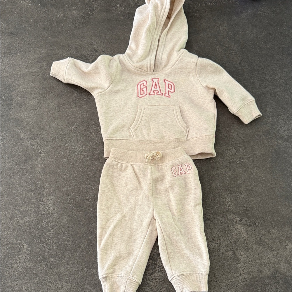 GAP Kids Beige Hoodie and Jogger Set